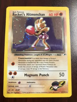 Pokemon Rocket's Hitmonchan 11/132 Gym Heroes Holofoil - LP - Image 1