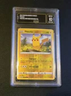 Pokemon TCG Pikachu 049/203 Evolving Skies Reverse Holo Foil Rare - Mint GMA 10 - Image 2