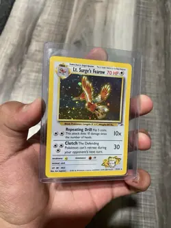 Pokemon Vintage Holo Rare Lt. Surge's Fearow Gym Heroes 7/132 WotC - Image 1