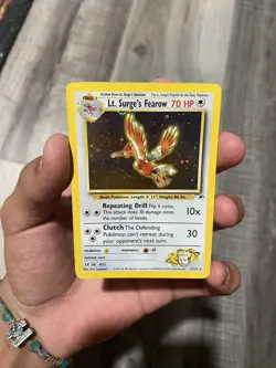 Pokemon Vintage Holo Rare Lt. Surge's Fearow Gym Heroes 7/132 WotC - Image 2