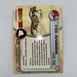 2000 Topps Chrome Pokemon TV Animation Edition Arcanine #59 - Image 2