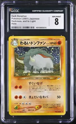 Pokemon 2001 Japanese Dark Donphan Darkness and to Light Holo CGC 8 - Image 1