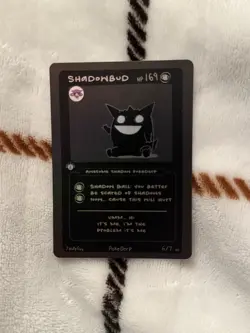 POKEDERP SHADOWBUD GENGAR 1ST EDITION BLACKOUT CARD 6/7 - Image 1