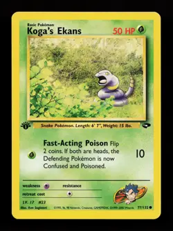 Koga's Ekans 77/132 Common Gym Challenge 1st Edition Pokemon Card - Image 1