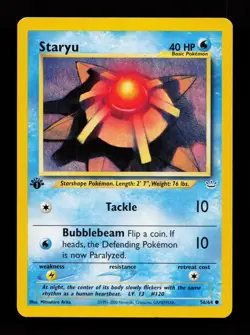 Staryu 56/64 Common Neo Revelation 1st Edition Pokemon Card - Image 1
