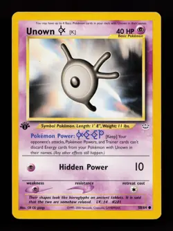 Unown [K] 58/64 Common Neo Revelation 1st Edition Pokemon Card - Image 1