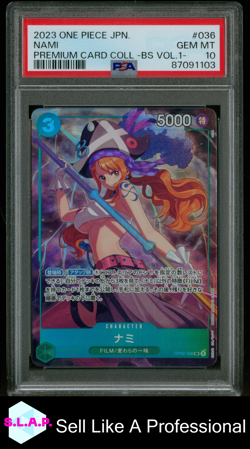 NAMI ONE PIECE JAP PREMIUM CARD COLL -BEST SELECTION VOL.1- 2023 036 PSA 10 - Image 1