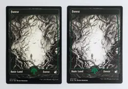 X 2 Forest Extended Art NM-M Innistrad Midnight Hunt Magic MTG - Image 1
