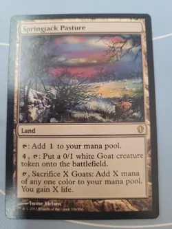 Springjack Pasture Commander 2013 #326 MTG Magic Rare Land Goat LP - Image 1