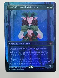 Leaf-Crowned Visionary - BORDERLESS FOIL- Special Guests - Lorwyn Eclipsed - MTG - Image 2
