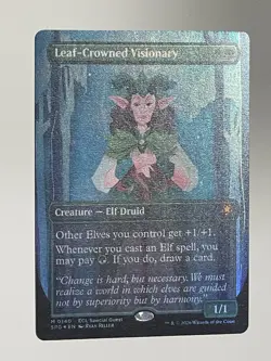 Leaf-Crowned Visionary - BORDERLESS FOIL- Special Guests - Lorwyn Eclipsed - MTG - Image 4