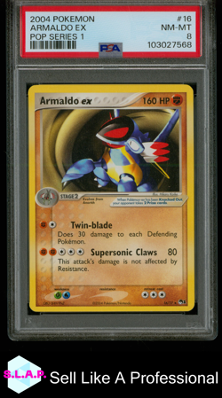 ARMALDO EX POKEMON 16/17 2004 POP SERIES 1 ENGLISH PSA 8 - Image 1