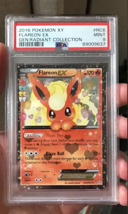 2016 POKEMON XY GENERATIONS RADIANT COLL #RC6 FLAREON EX PSA 9 - Image 1
