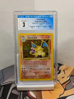 Charizard 1999 Pokemon Base Set 4/102 Holo Rare CGC 3 English - Blue Label - Image 3