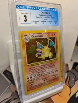 Charizard 1999 Pokemon Base Set 4/102 Holo Rare CGC 3 English - Blue Label - Image 4
