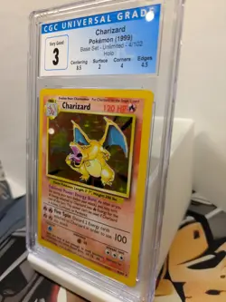 Charizard 1999 Pokemon Base Set 4/102 Holo Rare CGC 3 English - Blue Label - Image 5