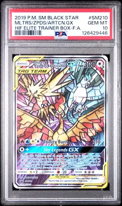 2019 POKEMON SM BLACK STAR PROMO FULL ART/MOLTRES & ZAPDOS & ARTICUNO GX PSA 10 - Image 1