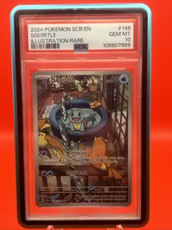 🔥 Pokemon TCG -Squirtle Illustration Rare -Stellar Crown -PSA 10 w/Hard Case ⁉ - Image 1