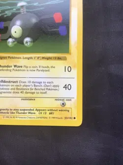 Pokemon Cards: Base Set 1st Edition Common: Magnemite 53/102 - Image 4