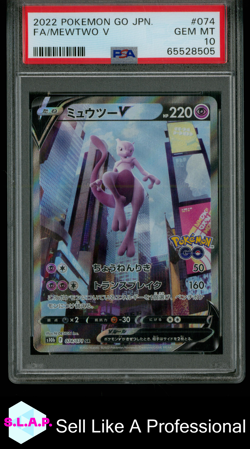 FA/MEWTWO V POKEMON GO JAPANESE 2022 074 PSA 10 - Image 1