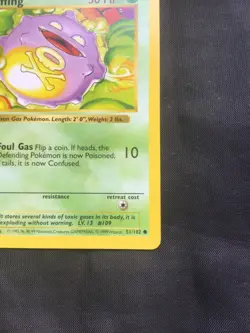Pokemon Cards: Base Set 1st Edition Common: Koffing 51/102 - Image 4