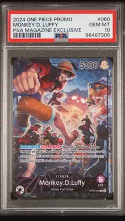 PSA 10 One Piece Promo Monkey D. Luffy PSA Magazine 2024 Exclusive OP05-060 🔥 - Image 1