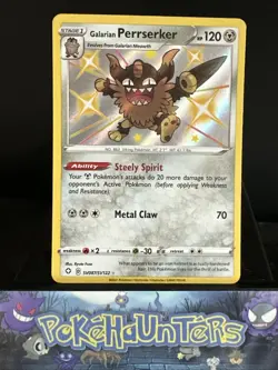 Pokemon Card Galarian Perrserker SV087/SV122 /Shining Fates Baby Shiny Vault NM - Image 1