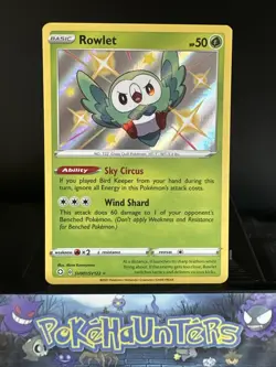 Pokemon Card ROWLET SV001/SV122 Shining Fates Baby Shiny Vault L/P - Image 1