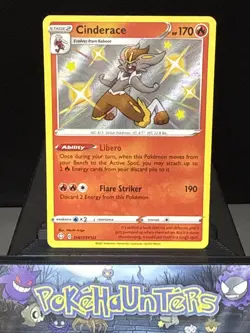 Pokemon Card Cinderace SV017/SV122 Baby Shiny Shining Fates Rare Near Mint - Image 1