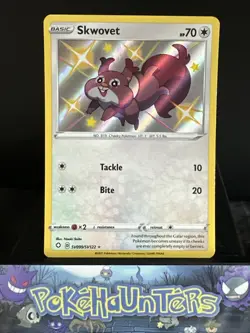 Pokemon Card Skwovet SV099/SV122 Shining Fates Baby Shiny Holo Rare NM - Image 1
