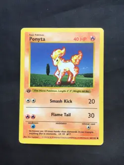 Pokemon Cards: Base Set 1st Edition Common: Ponyta 60/102 - Image 1