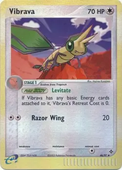 1x Vibrava - 46/97 - Uncommon - Reverse Holo Heavily Played Pokemon EX - Dragon - Image 1
