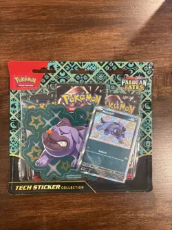 Pokemon Paldean Fates Maschiff Tech Sticker Blister Pack - New, Sealed - Image 1