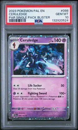 2023 POKEMON PAL EN-PALDEA EVOLVED #098 CERULEDGE PSA 10 - Image 1