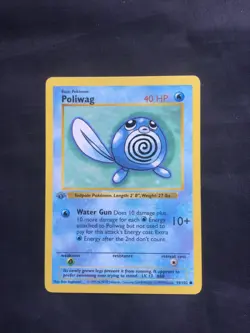 Pokemon Cards: Base Set 1st Edition Common: Poliwag 59/102 - Image 1