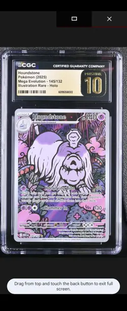 Pokemon English Houndstone 145/132 Mega Evolution Illustration RarePRISTINE 10! - Image 1