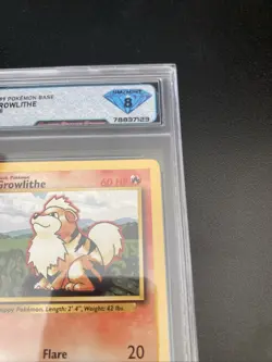 1999 Pokemon Base Set Growthlithe #28 Graded 8 NM/Mint - Image 5