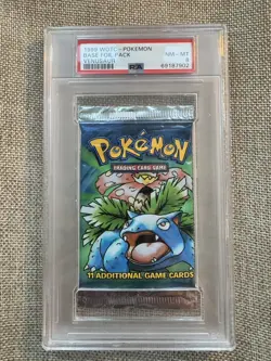 Pokemon Base Set Sealed Booster Pack PSA 8 - NM-MT WOTC Venusaur Artwork - Image 1