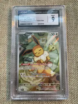 Pokemon Eevee #173 Black Star Promo 2025 Prismatic Evolutions CGC 9 - Image 1