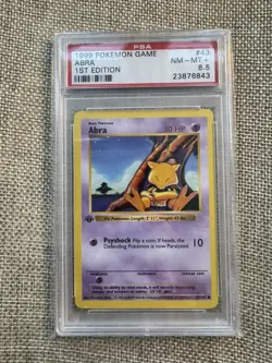 Abra 1st Edition Shadowless Base Set PSA 8.5 43/102 Pokemon WOTC 1999 Old Label! - Image 1