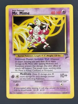 Mr. Mime 27/130 Rare Pokemon 2000 Base Set 2 LP - Image 1