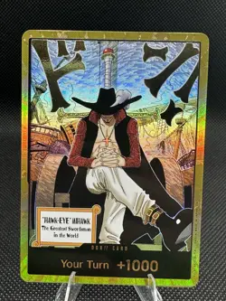 DON!! Card Dracule Mihawk Gold One Piece OP14 The Azure Sea's Seven NM unplayed - Image 1