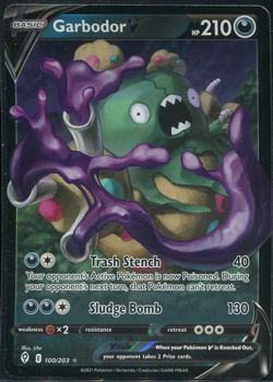 Garbodor V 100/203 Evolving Skies Half Art Ultra Rare Card Pokemon TCG NM - Image 1