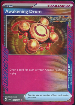 Awakening Drum 141/162 Ace Spec Holo Rare S & V Temporal Forces Pokemon Card NM - Image 1