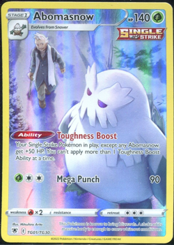 Abomasnow TG01/TG30 Swsh10: Astral Radiance Trainer Gallery Pokemon Card NM - Image 1