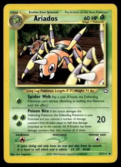 Ariados 27/111 Pokemon Card Neo Genesis Uncommon 60 HP Lightly Played HH - Image 1