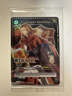 Fuegoleon Vermillion Winner sealed Promo Union Arena Card UEPR/BCV-1-039 - Image 1
