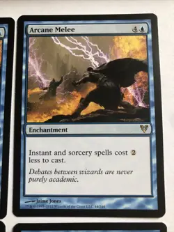 Arcane Melee X4 Avacyn Restored Mtg Ex+/NM Condition See Pics Front Back - Image 3