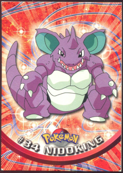 Nidoking #34 Topps TV Animation Edition Blue Label Pokemon Card LP Non Holo - Image 1