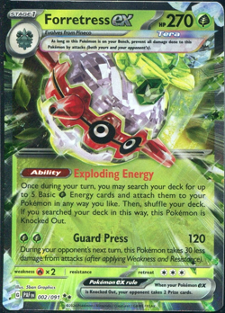 Forretress ex - 002/091 - Double Rare - Pokemon TCG Paldean Fates NM - Image 1